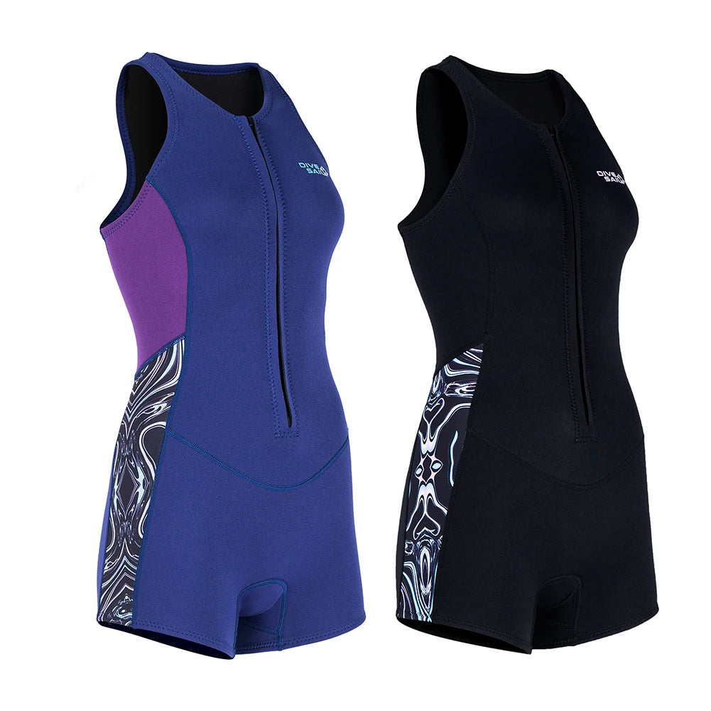 2 mm neoprén női egyrészes ujjatlan búvárruha